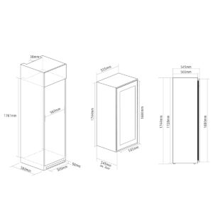 Caple WC1801 Fully Integrated Wine Cabinet Diagram