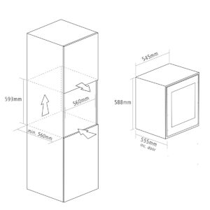 Caple WC6130 Fully Integrated In-Column Wine Cabinet Dimensions