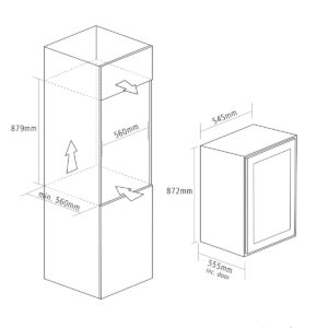 Caple WC6530 Fully Integrated In-Column Wine Cabinet Dimensions