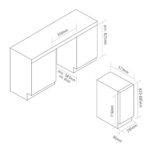 Caple Wi3150 Undercounter Single Zone Wine Cooler Stainless Steel Diagram
