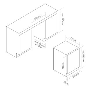 Caple Wi6135 Undercounter Dual Zone Wine Cooler Stainless Steel Diagram