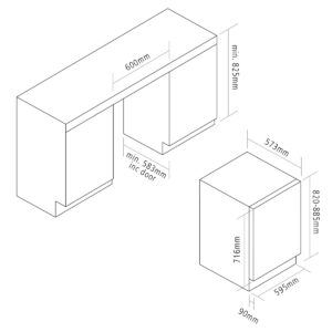 Caple Wi6142 Undercounter Single Zone Wine Cooler Stainless Steel Diagram