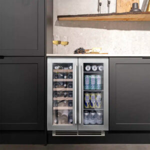 Caple Wi6234 Undercounter Dual Zone Side by Side Wine Cooler Stainless Steel