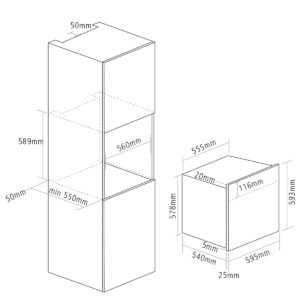 Caple C2042SS, C2403BG 60cm Pyrolytic Single Oven Diagram