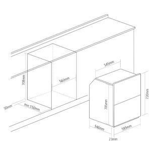 Caple C4246 Electric Built Under Double Oven Black and Stainless Steel Diagram
