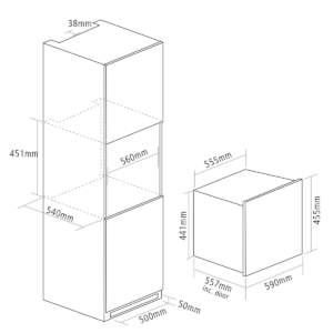 Caple WC6401 In-Column Wine Cooler Diagram