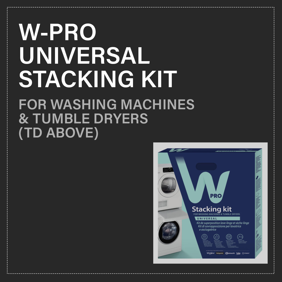 W-PRO Universal Stacking Kit for Washing Machine and Tumble Dryer ...